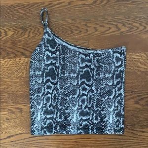 Snakeskin one strap crop top